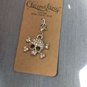 Charmalong Skull Charm with Crystals